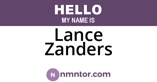 Lance Zanders
