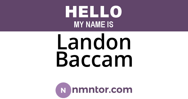 Landon Baccam