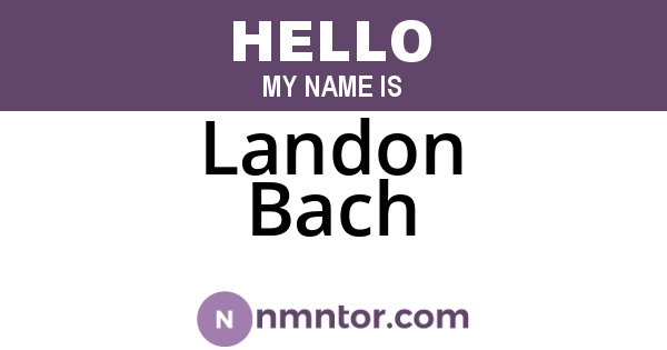 Landon Bach