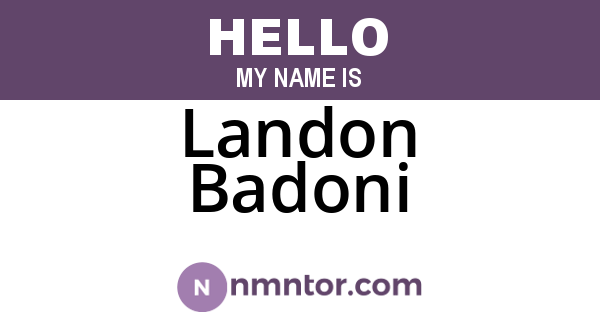 Landon Badoni