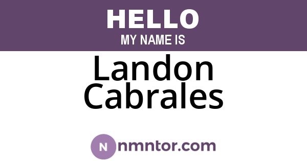 Landon Cabrales
