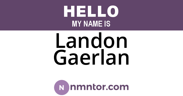 Landon Gaerlan