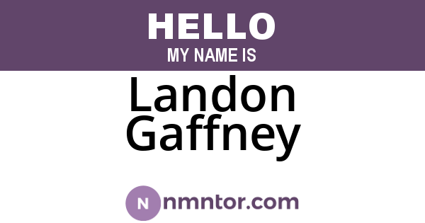 Landon Gaffney