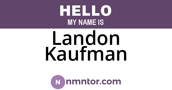 Landon Kaufman