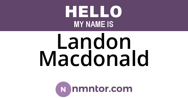Landon Macdonald