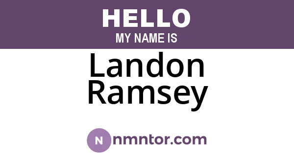 Landon Ramsey