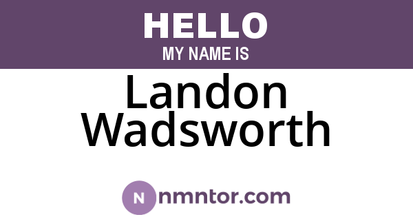 Landon Wadsworth
