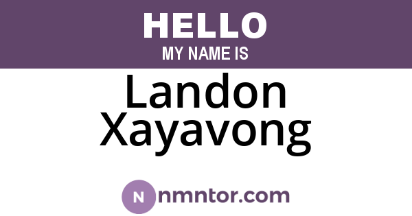 Landon Xayavong