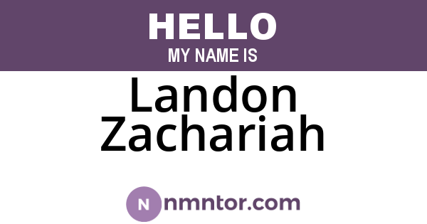 Landon Zachariah