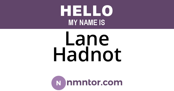 Lane Hadnot