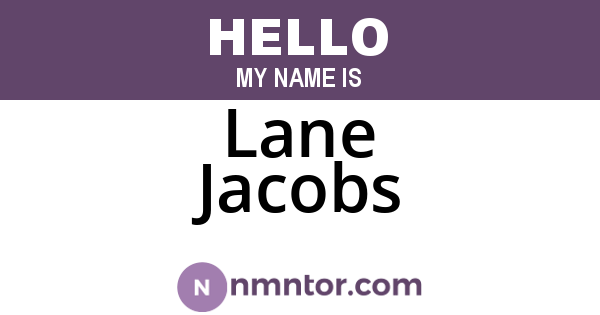 Lane Jacobs