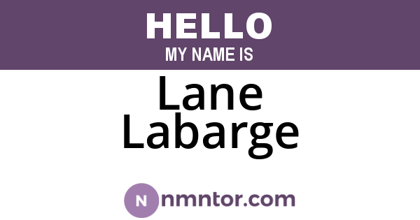 Lane Labarge