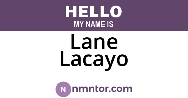 Lane Lacayo