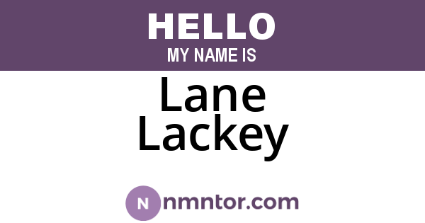 Lane Lackey