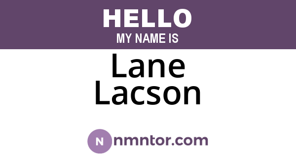 Lane Lacson