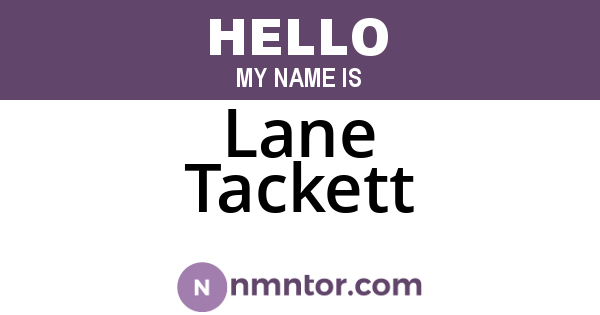 Lane Tackett