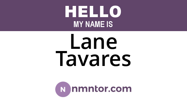 Lane Tavares
