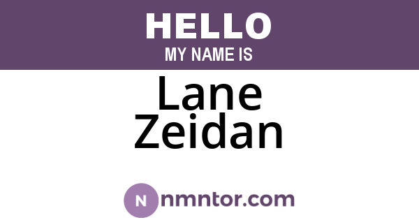 Lane Zeidan