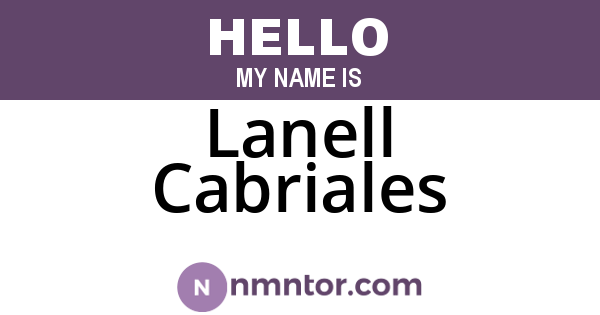 Lanell Cabriales