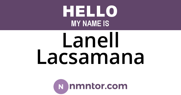 Lanell Lacsamana