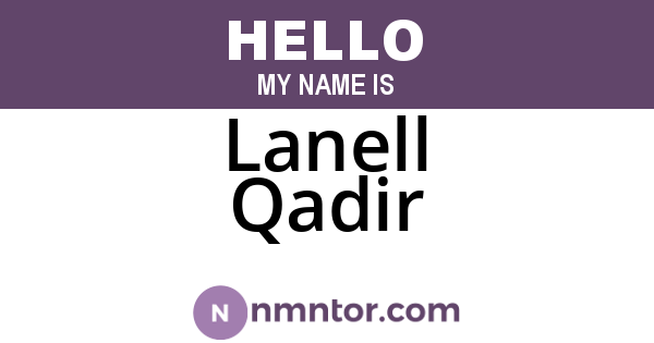 Lanell Qadir