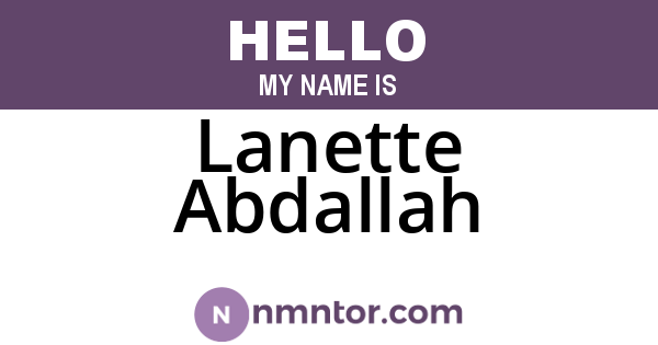 Lanette Abdallah