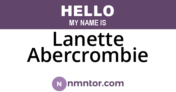 Lanette Abercrombie