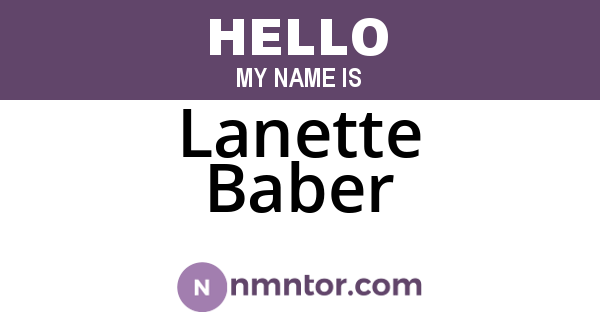 Lanette Baber
