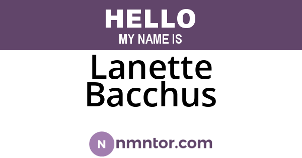 Lanette Bacchus