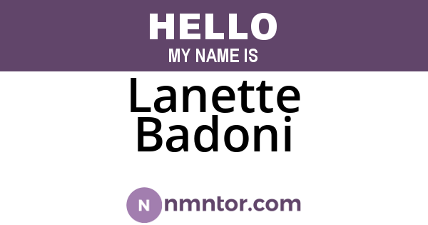 Lanette Badoni