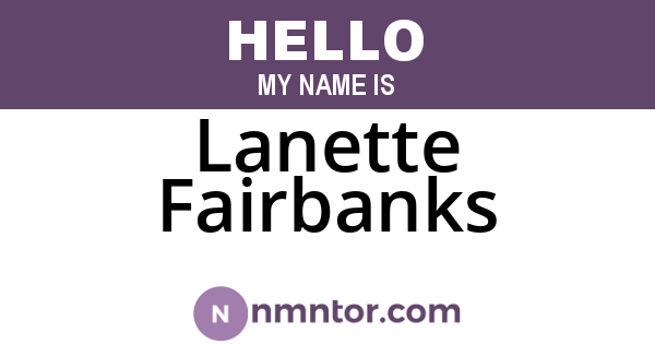 Lanette Fairbanks