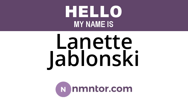 Lanette Jablonski