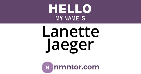 Lanette Jaeger