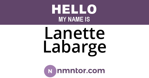 Lanette Labarge