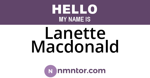 Lanette Macdonald