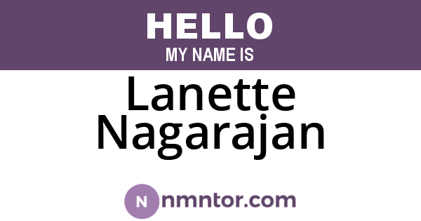 Lanette Nagarajan