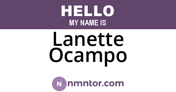 Lanette Ocampo