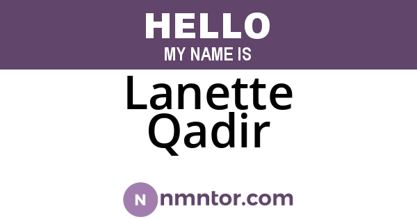Lanette Qadir