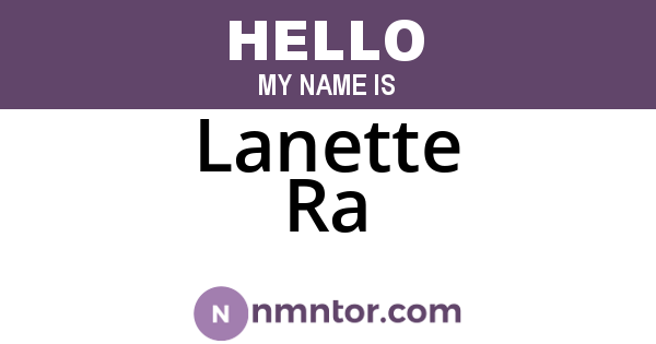 Lanette Ra