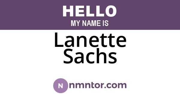 Lanette Sachs