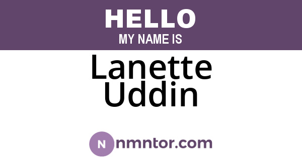 Lanette Uddin