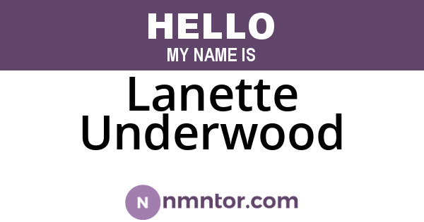 Lanette Underwood