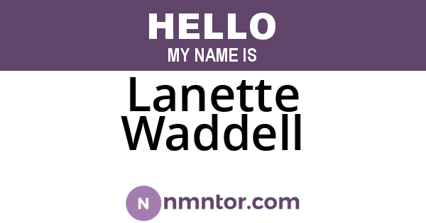 Lanette Waddell