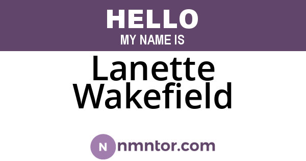 Lanette Wakefield