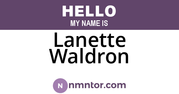 Lanette Waldron