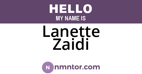 Lanette Zaidi