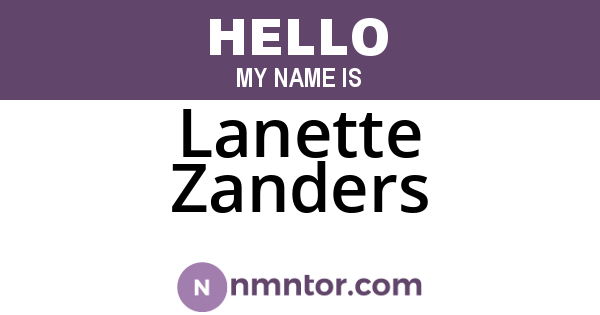 Lanette Zanders