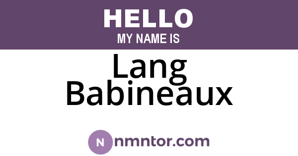 Lang Babineaux