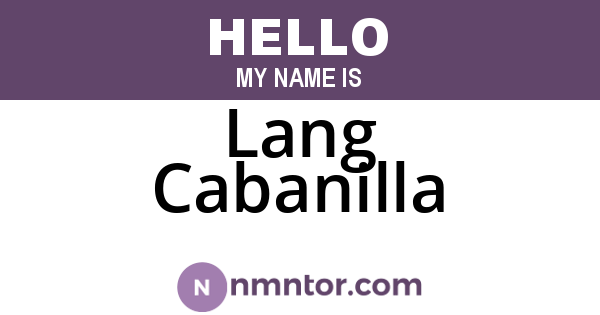 Lang Cabanilla