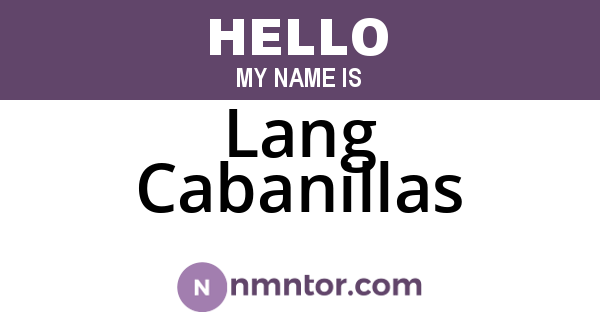 Lang Cabanillas